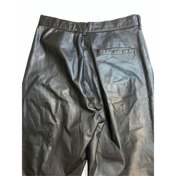 Women’s Vintage Black Leather Straight Leg Pants 31 - Picture 8 of 12